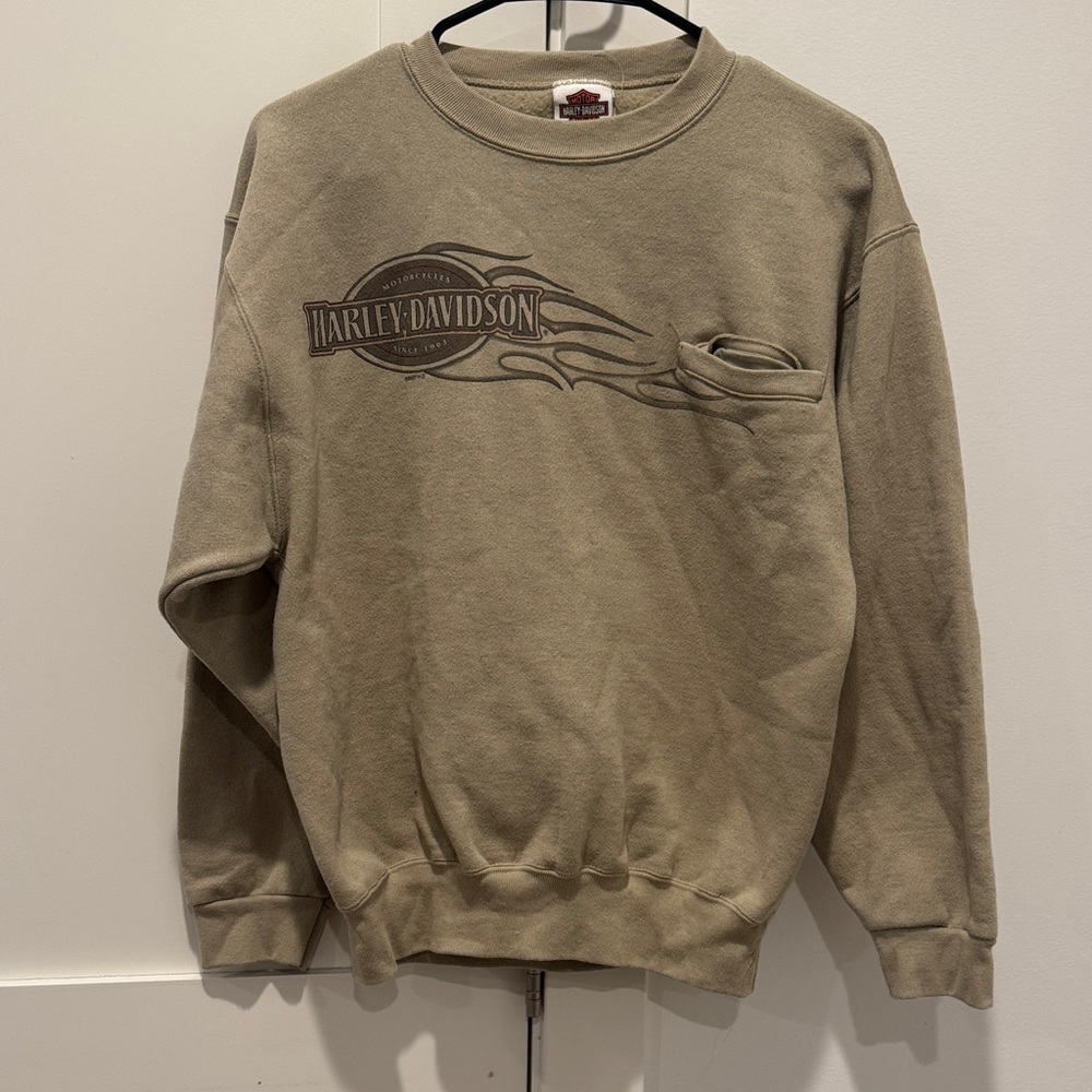 Harley-Davidson Men's Olive Crewneck Sweater